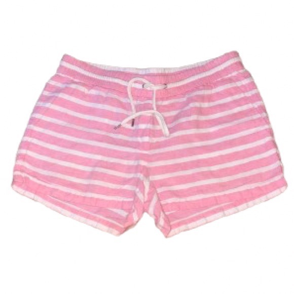 J. Crew Pink And White Striped Linen Blend Shorts Size 2